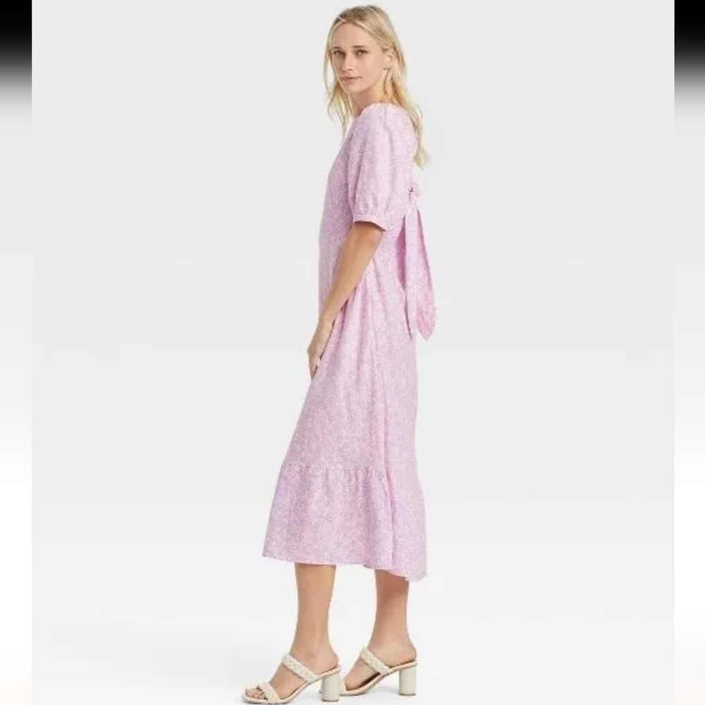 Who What Wear Linen Blend Floral Maxi Dress